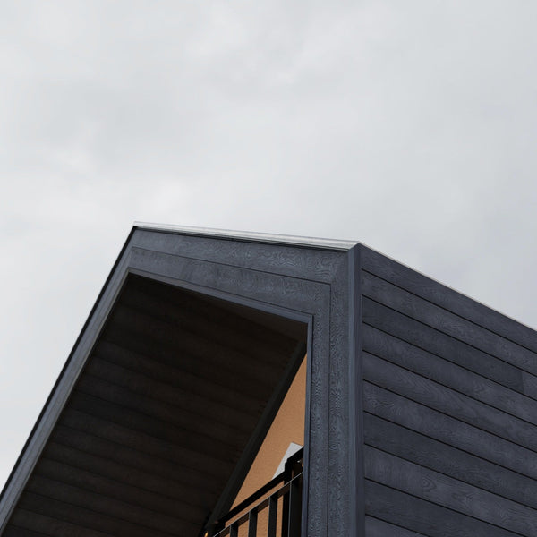 Millboard Envello siding being used throughout the sides and covering part of the roof.