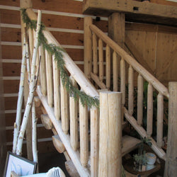 Rapid Log Rail is a beautiful, attractive, yet easy to install Log Railing. It is all 100% Northern White Cedar, so it can be used on interior or exterior.