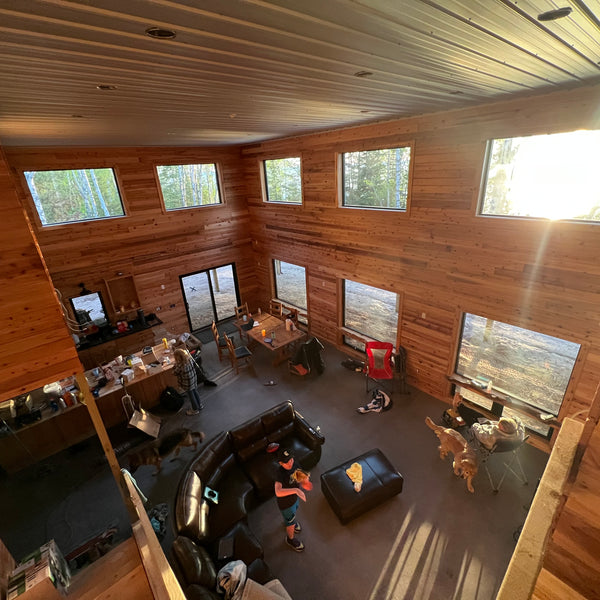 Whole inside of a barndominium with western red cedar 
