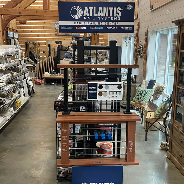 An example of cable railing system inside a showroom.