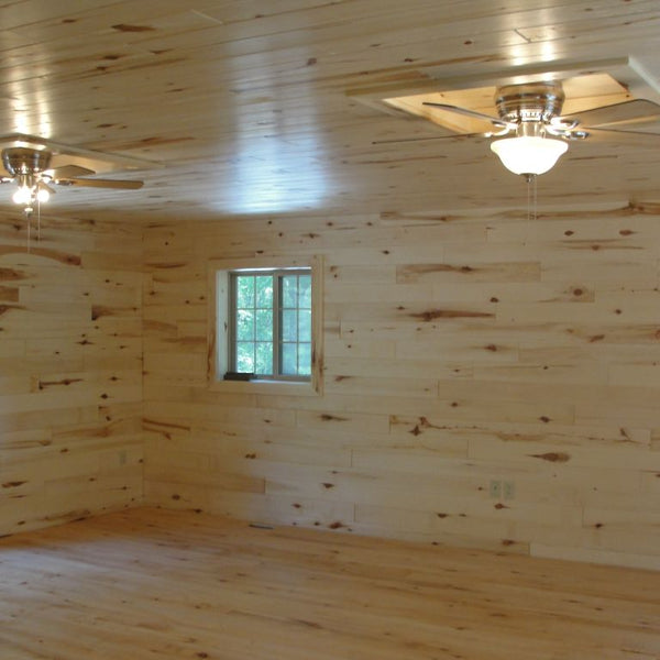 This knotty pine sets a rustic scenery and brings you closer to nature. Rustic Grade Tongue and Groove Pine - Unfinished