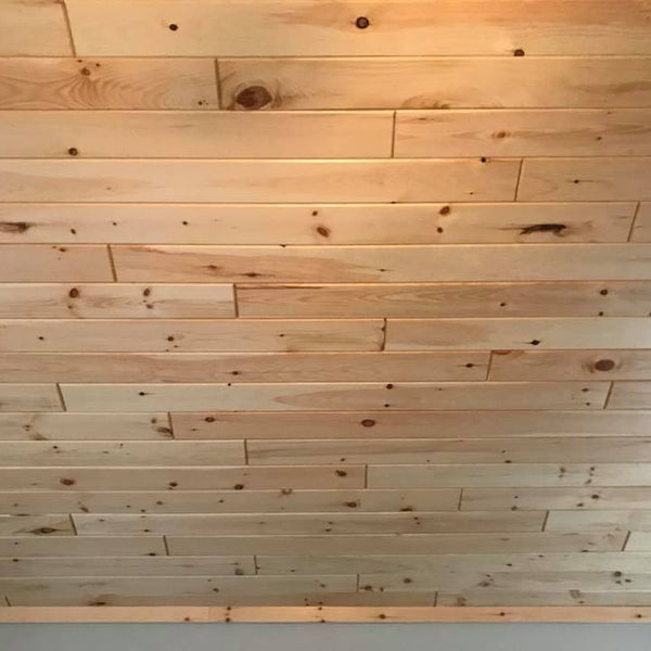 Knotty White Pine Tongue and Groove Paneling Unfinished Available at Homestead Timbers