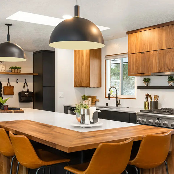 Modern Walnut Showplace cabinets - Homestead Timbers