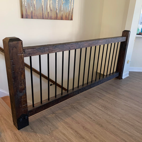 Solid Timber Panel Railing Old Wood Surface Railing - Homestead Timbers
