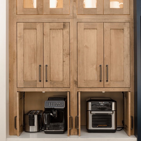 Stained Showplace Cabinets kitchen appliance cupboard