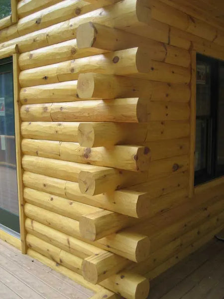 Butt & Pass corners allow you to achieve the full log look without the sometimes hefty price tag of a full log home. 