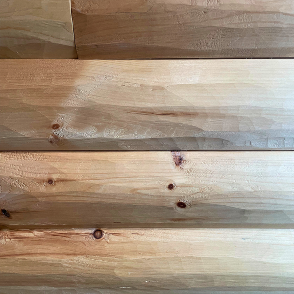 White Cedar 3" x 8" Hewn Log Siding - Homestead Timbers