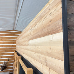 White Pine 2x8 Hewn Shiplap Log Siding