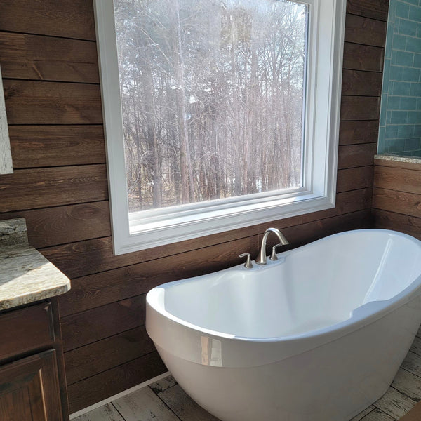 A charming brown is offered in driftwood, an excellent pairing with white trim.