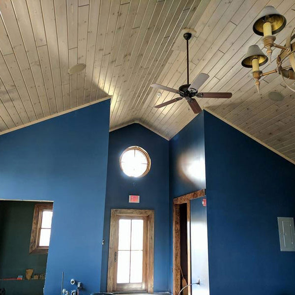 White Pine T&G Paneling Pre-finished - Stonewash is a soothing paneling, similar to farmhouse glaze.