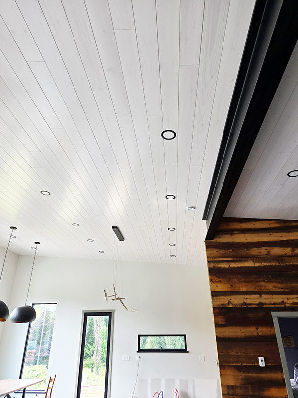 White Pine T&G Paneling Pre-finished - Whitewash - Homestead Timbers