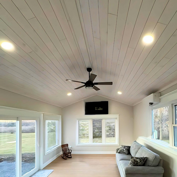 White Pine T&G Paneling Pre-finished - Whitewash - Homestead Timbers