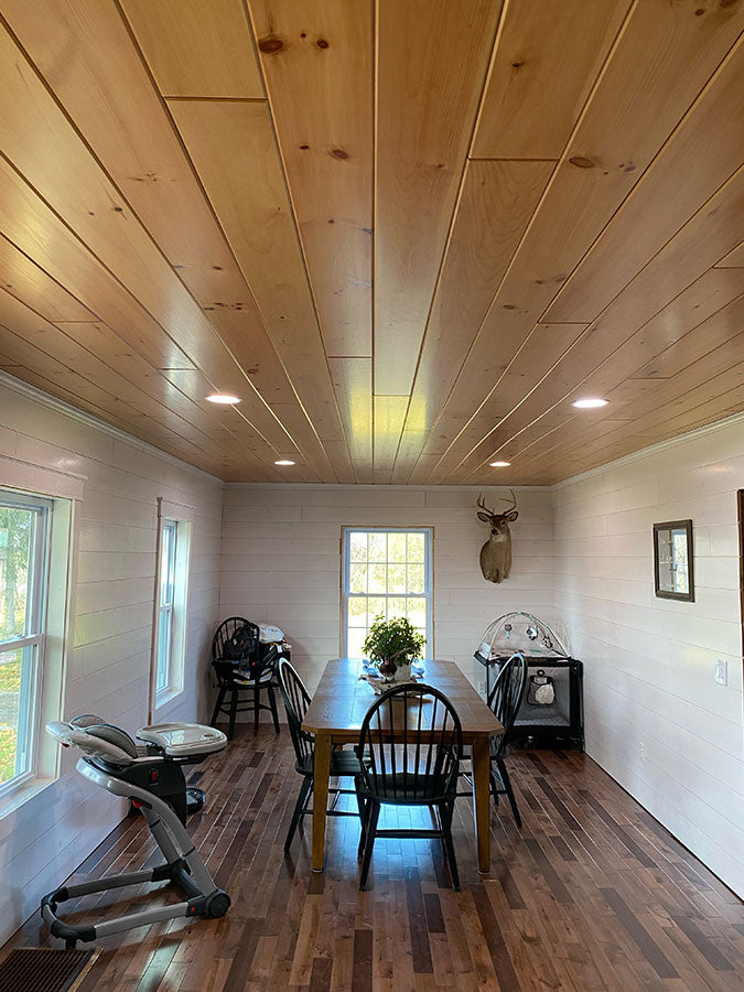 White Pine T&G Paneling Pre-finished - Almond - Homestead Timbers