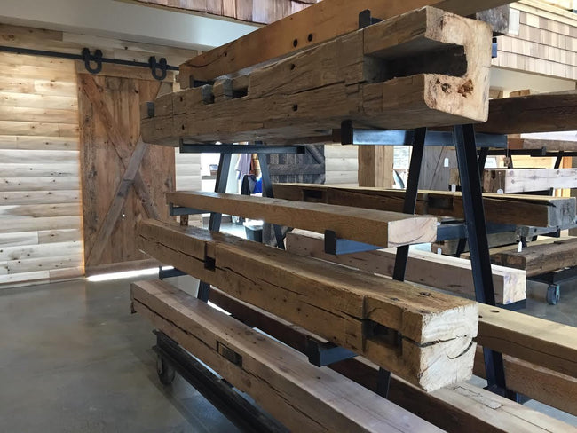Reclaimed Barn Beam Mantels and Posts - Homestead Timbers