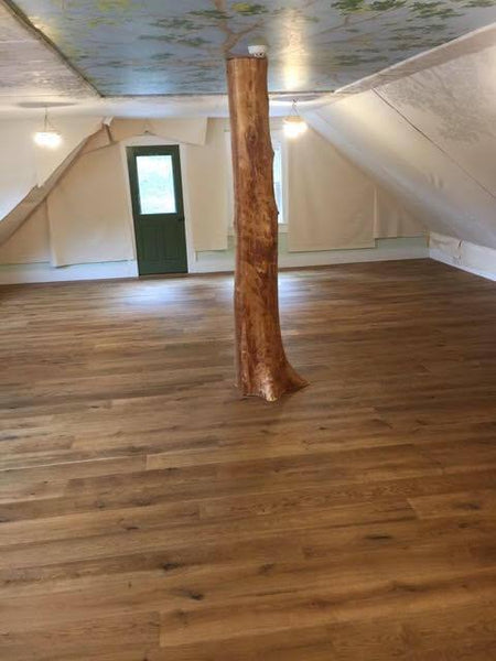 White cedar hollow log post wrap