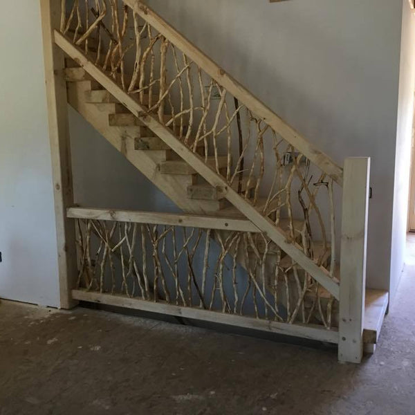 White Cedar or Red Pine Twig Railing