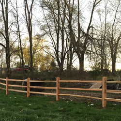 3-Hole Cedar Split Rail Fence Posts