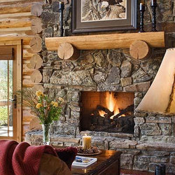 Saddle Notched Half Log w/ Corbels & Mounting Brackets - White Cedar