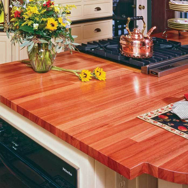 red butcher block countertop - Homestead Timbers