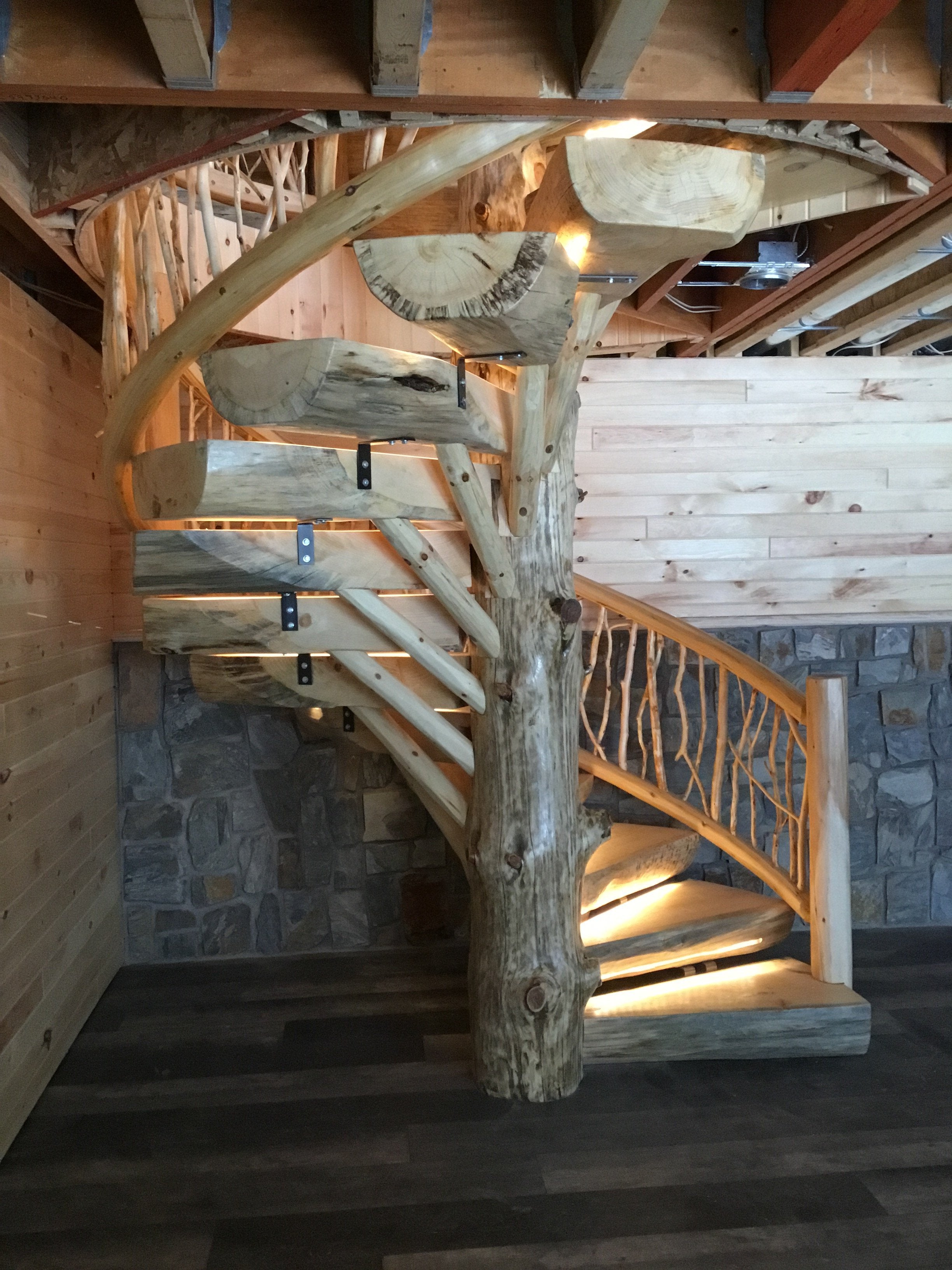Spiral Log Staircase - Perfect For Log Homes - Customizable - Homestead  Timbers, image size:2448x3264