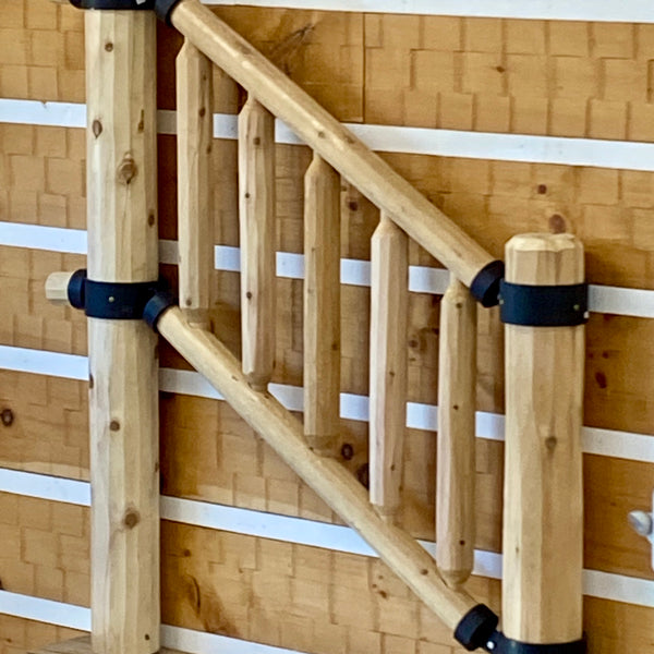 6" Post Sleeve With Tab and 3" Rail End