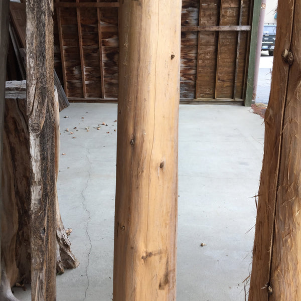 Pine log hollow post wrap