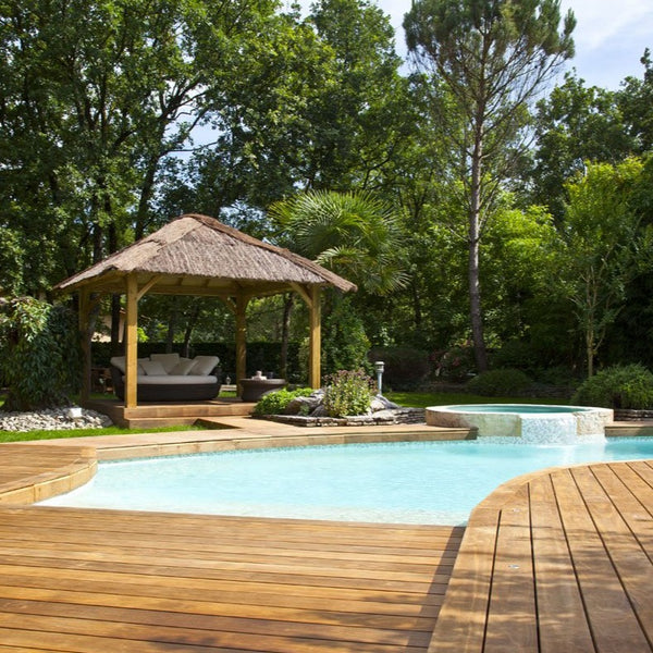 Kebony decking with cabana and pool