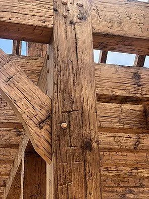 Beam made out of old wood surfaceing