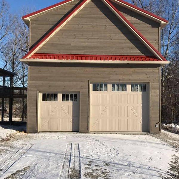 Ghostwood Silver City garage with red roof