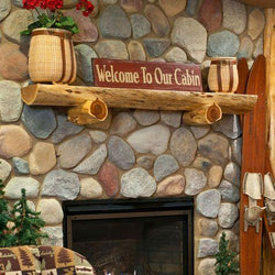 Saddle Notched Half Log w/Corbels and Mounting Brackets - Red Pine